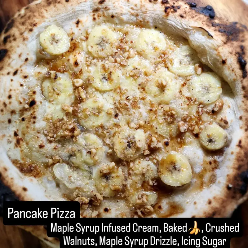 Dessert pancake pizza