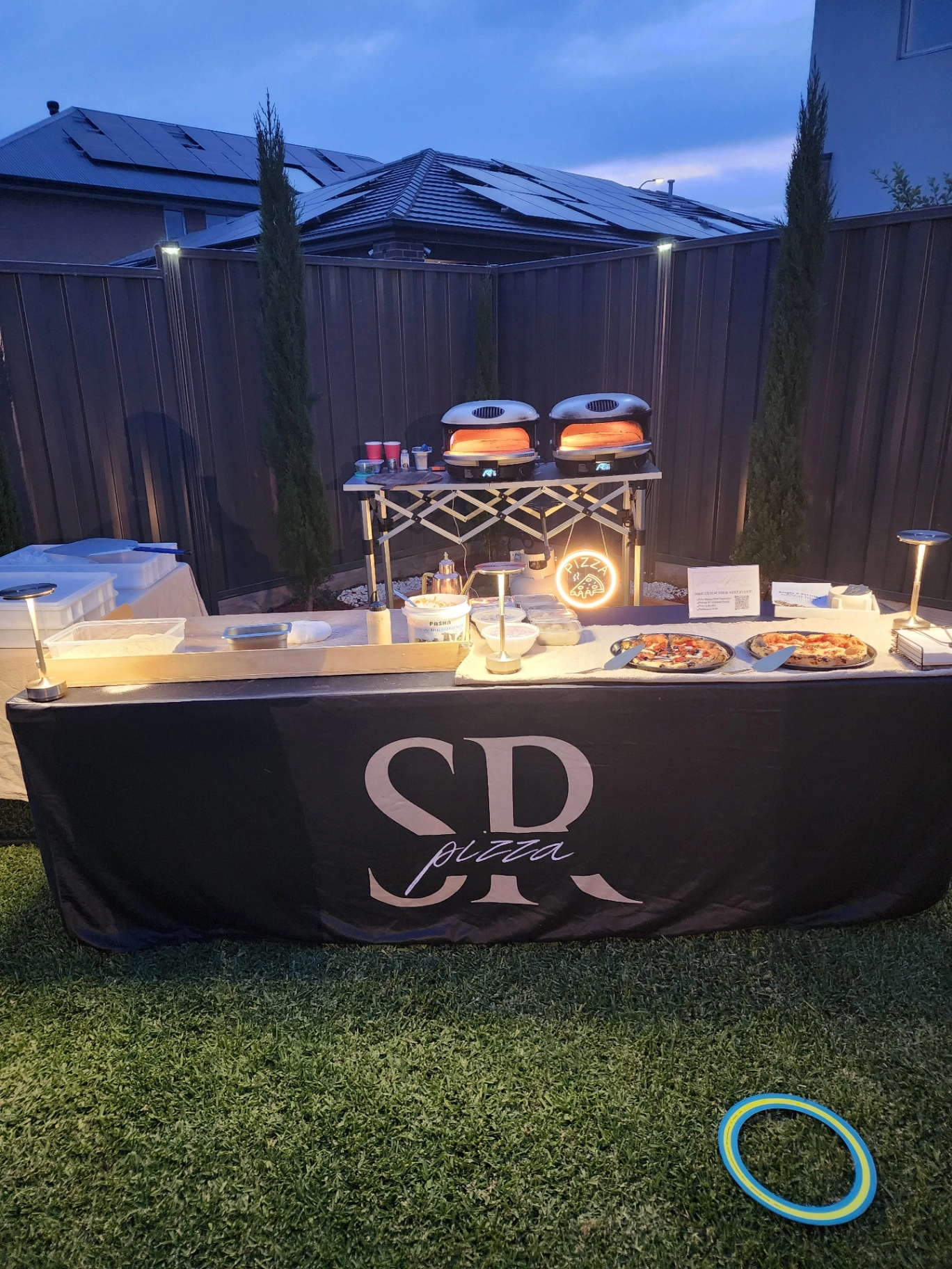 SR Pizza private event catering — fresh stone-fired pizza service